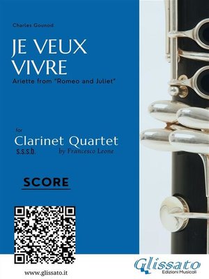 cover image of Clarinet Quartet score--Je Veux Vivre